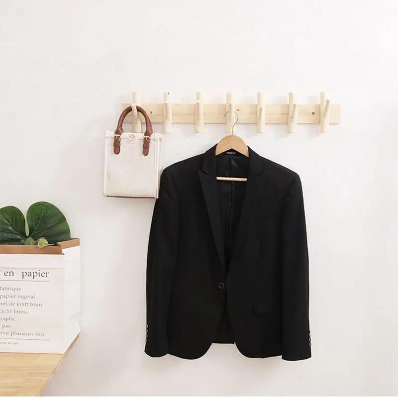 Nordic Branch Wall Wood Coat Rack Вешалка для одежды с крючками Полки для хранения одежды для гостиной Экономящая пространство Мебель
