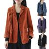 Женская осенне-зимняя повседневная вельветовая куртка-кардиган на пуговицах, пальто с карманами