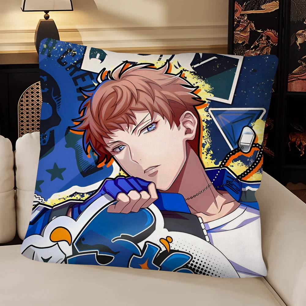 Hypnosis Mic Division Rap Battle Pillow Case Fashion Square Pillowcase Bedroom Sofa Room Ins Decoration Leisure