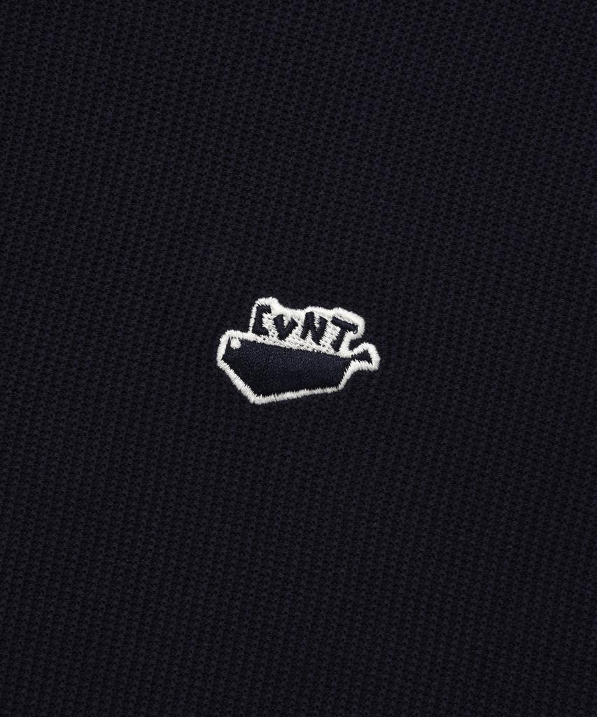 COVERNAT Whale Logo Collar Half Knit Navy