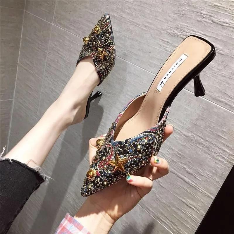 Fashion Black Shoes For Women Job With Bow Sandals Woman Slippers Slides 2024 Luxury 39 Top Designs Casual Premium Low Price Vip