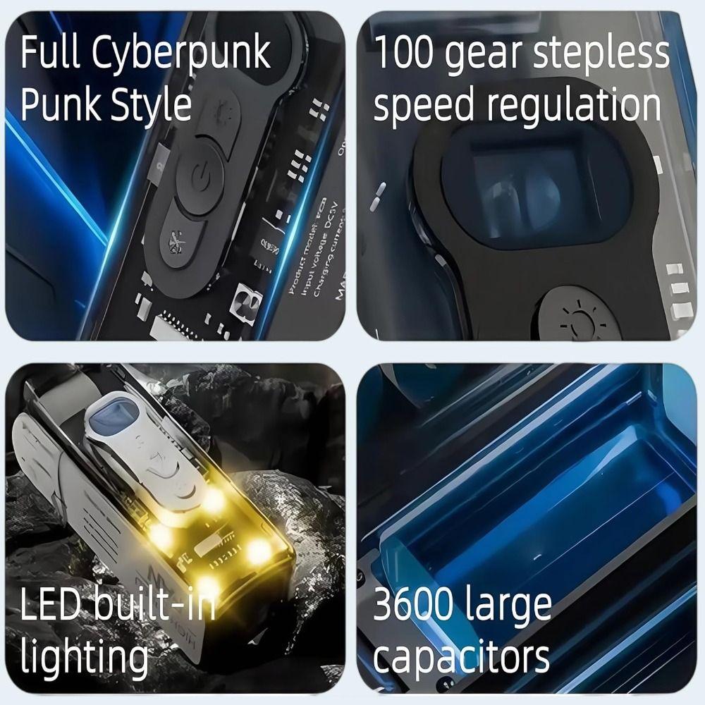 100 Levels Speed Handheld Fan LED Display Screen Smart Fan Turbo Fan Portable Turbo Fan  Travel Use