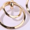 Корейские металлические элегантные серьги-кольца для женщин 2024 года, винтажные геометрические серьги, ювелирный подарок