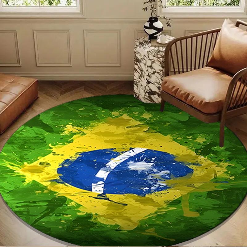 1PC rug Brazil Artwork Round mat Home Decor, Chair rug For livingroom,Bedroom, doormat home decor Birthday Gift Christmas Gifts
