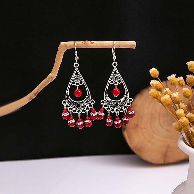 Богемные этнические длинные серьги-подвески с металлическими кисточками