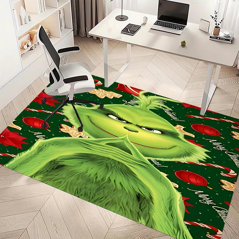 1pc Christmas Jack & The Grinch Print Area Rug - Soft, Washable Non-Slip Indoor Mat, Living Room, Home Office Decorative Rug,Office Decorative