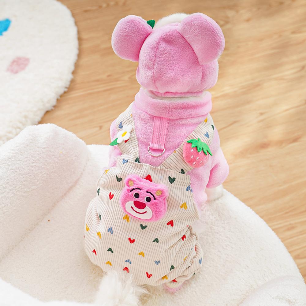 Новая осенне-зимняя одежда для домашних животных, флисовая одежда для собак и кошек с ремешком, для тедди, бигбеара, корги, товары для кошек