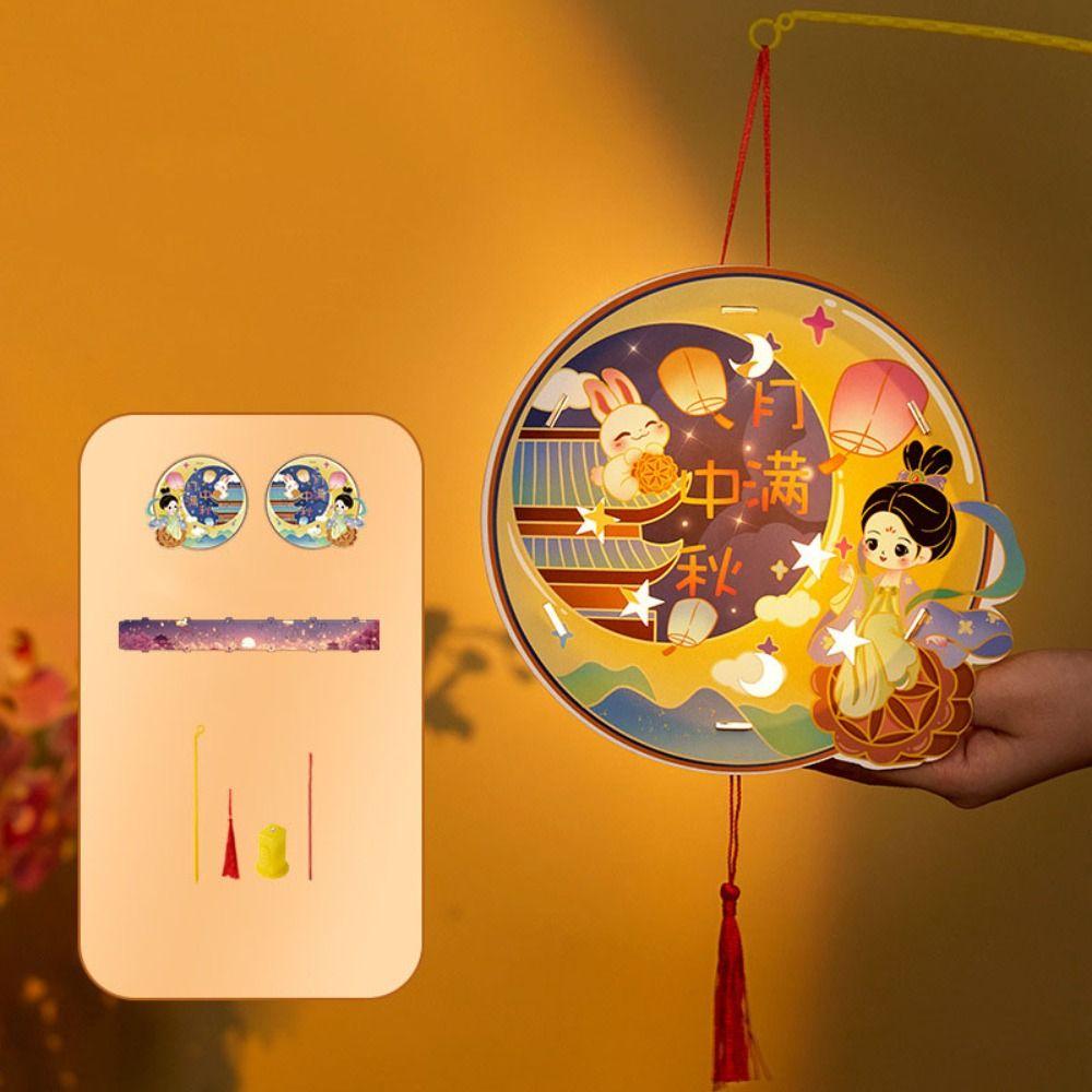 Светящиеся кроличьи фонарики Мультяшный фонарик Набор материалов для DIY Фонарь на Праздник середины осени Подарки