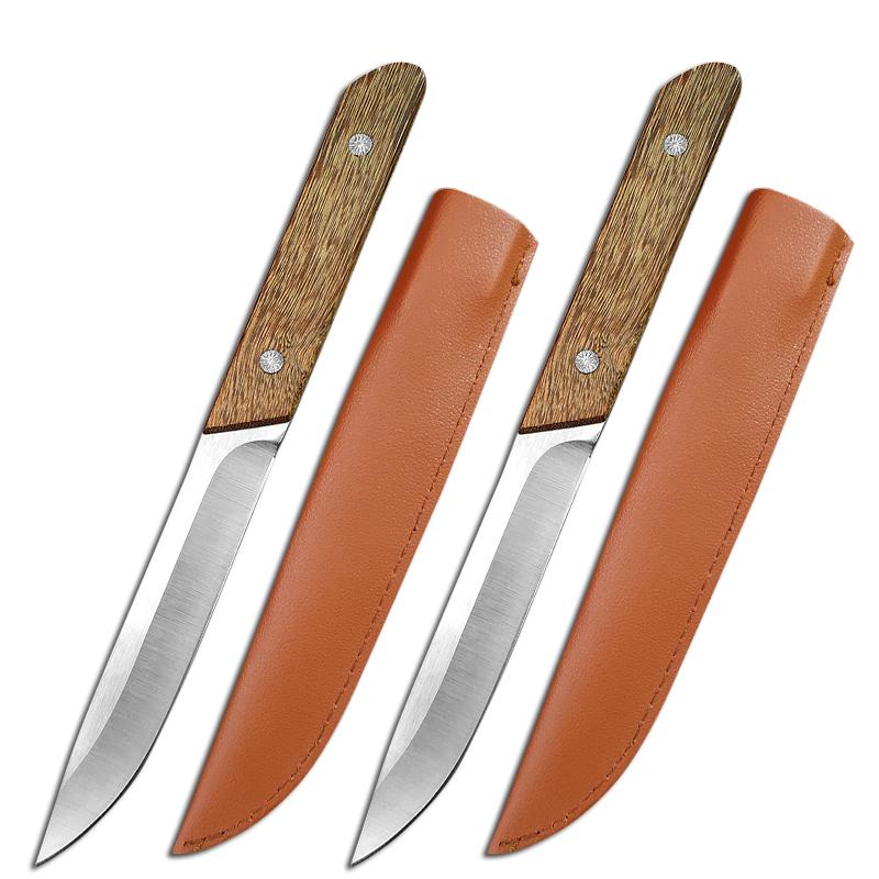 Kitchen Utility Knife Stainless Steel Paring Knife with Wood Handle Barbecue Steak Cutting Boning Knife Cleaver