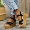 Wedges Heel Summer Women's Sandals New Fashion Platform Thick Bottom Buckle Casual Ladies Shoes Comfortable Walking Sandalias