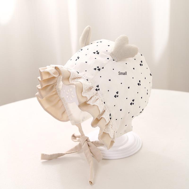 Шляпа для девочки с цветочным принтом, кружевной отделкой и защитой ушей для весны/лета