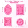 4pcs Photo Frame Silicone Molds, Pink Vintage Picture Frame Baroque Style Air Dry Clay Fondant Mold for Baking Chocolate Candy Desserts Polymer Clay