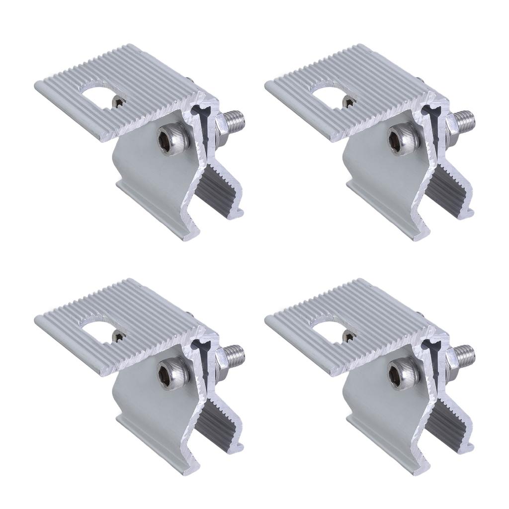 4pcs Photovoltaic Clamps Aluminum Solar Module Fixing Ensures Stability & Safe for Home & Commercial Solar Projects