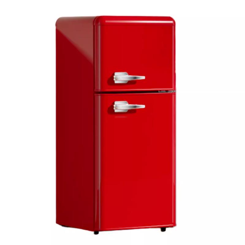 Zhigao Retro Double Door Refrigerator, Large Capacity, Energy Efficient for Home and Dorm Use