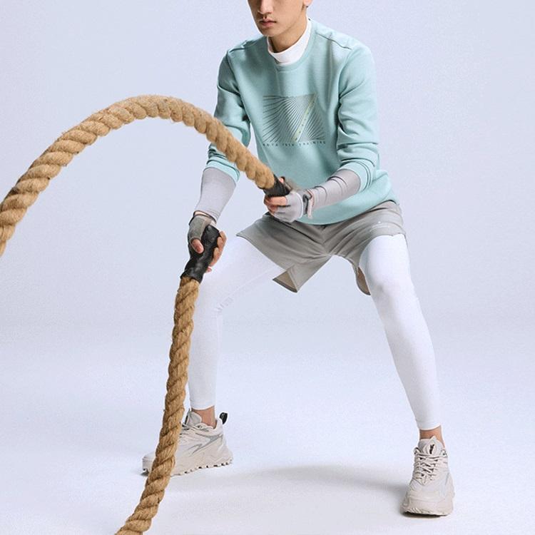 Anta Толстовка свободного кроя с круглым вырезом и принтом, мужские топы, темно-синий 152217737-1