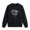 Li Ning Sports Lifestyle Series Printed Letter Crew Neck Удобная дышащая толстовка унисекс толстовка черного цвета AWDUE93-1