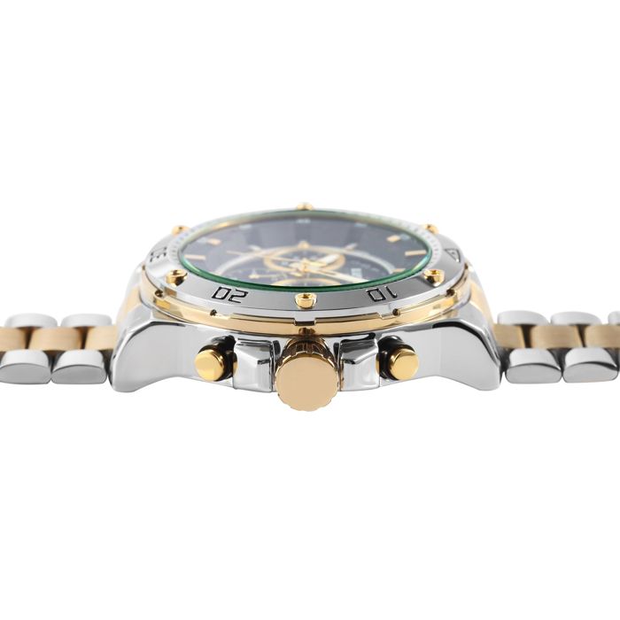 Montre - RAPTOR - Majid - Chronographe quartz VD53 - Bracelet acier bicolore - Cadran noir 48 mm