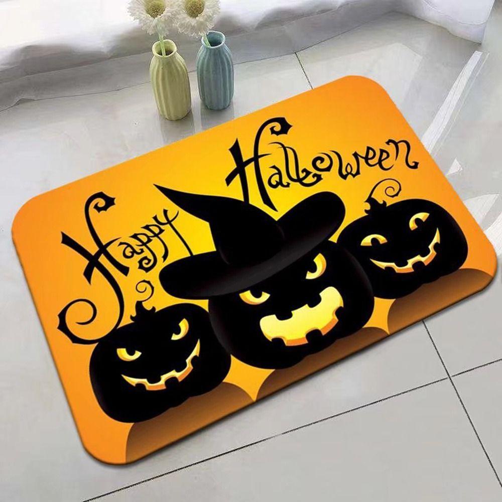 Flannel Halloween Door Mat Horror Ghost Outdoor Carpet New Floor Mat Kitchen Bathroom