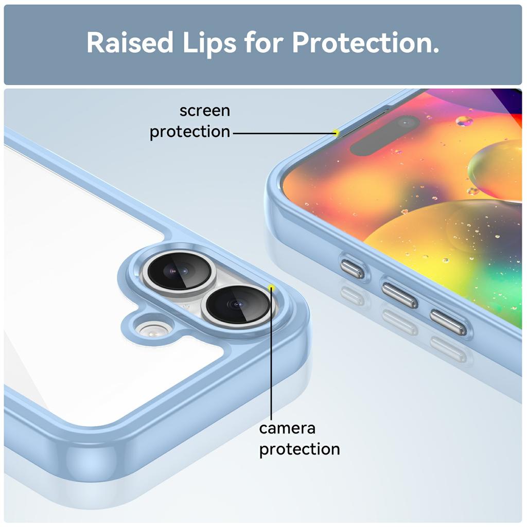 For iPhone 17 Case TPU + Acrylic Protective Clear Phone Cover