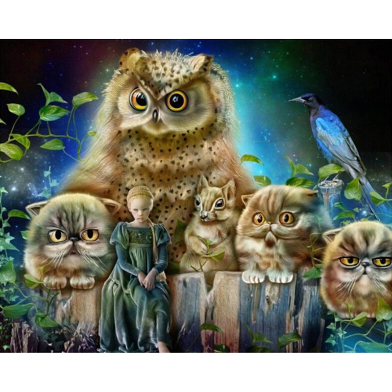 Embroidery Handicrafts Diamond Embroidery Owl Animal Family Diamond Painting Mosaic Gift Picture