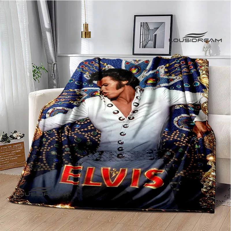 E-Elvis-Presley Retro print blanket blankets for beds Picnic blankets Flange blanket Soft and comfortable blanket birthday gift