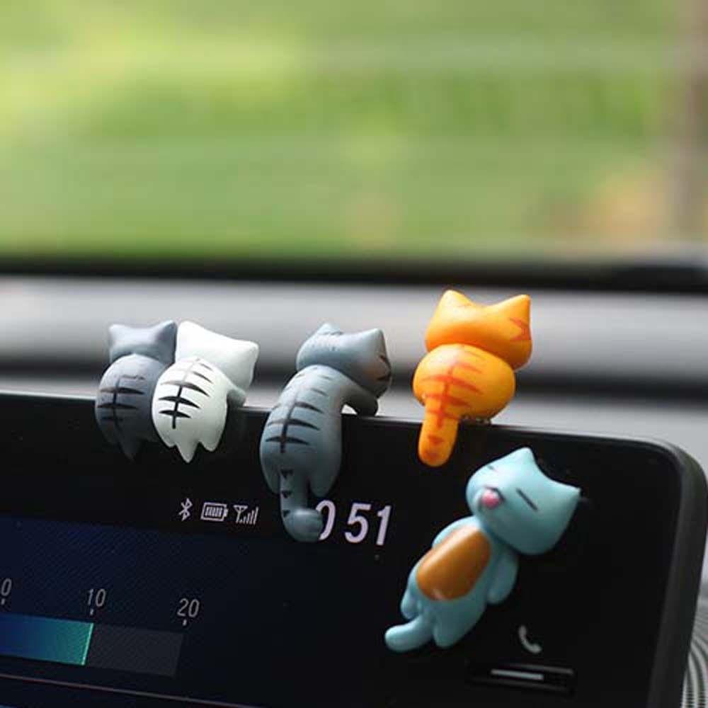 Computer Decoration Cat Figurines Micro Landscape Car Dashboard Ornament  Auto Interior