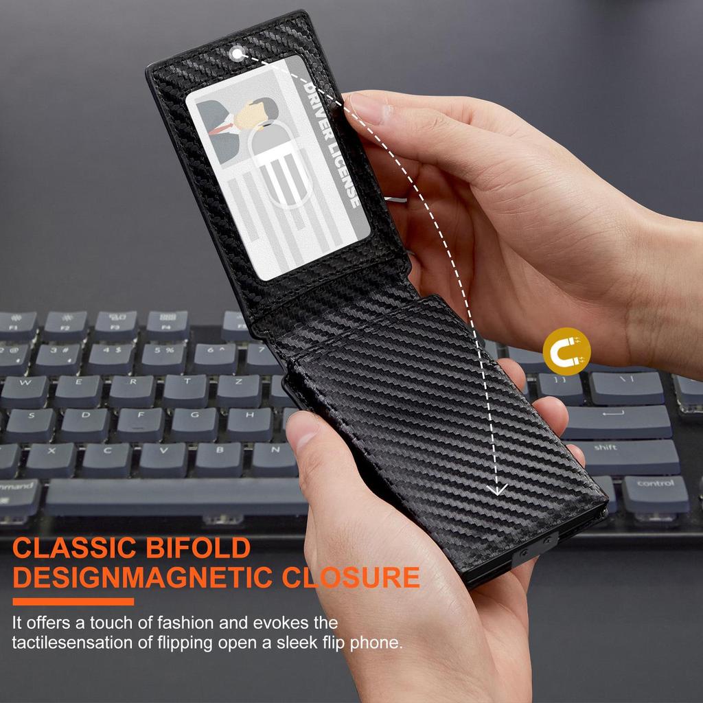 Алюминиевый держатель для карт из углеродного волокна с защитой от размагничивания для мужчин