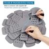 Yousheng 12Pcs Gray Pot And Pan Protectors Felt Placemats Stacking Anti-Slip Cookware Dividers Decorative Flower-Shaped Pallet Separators
