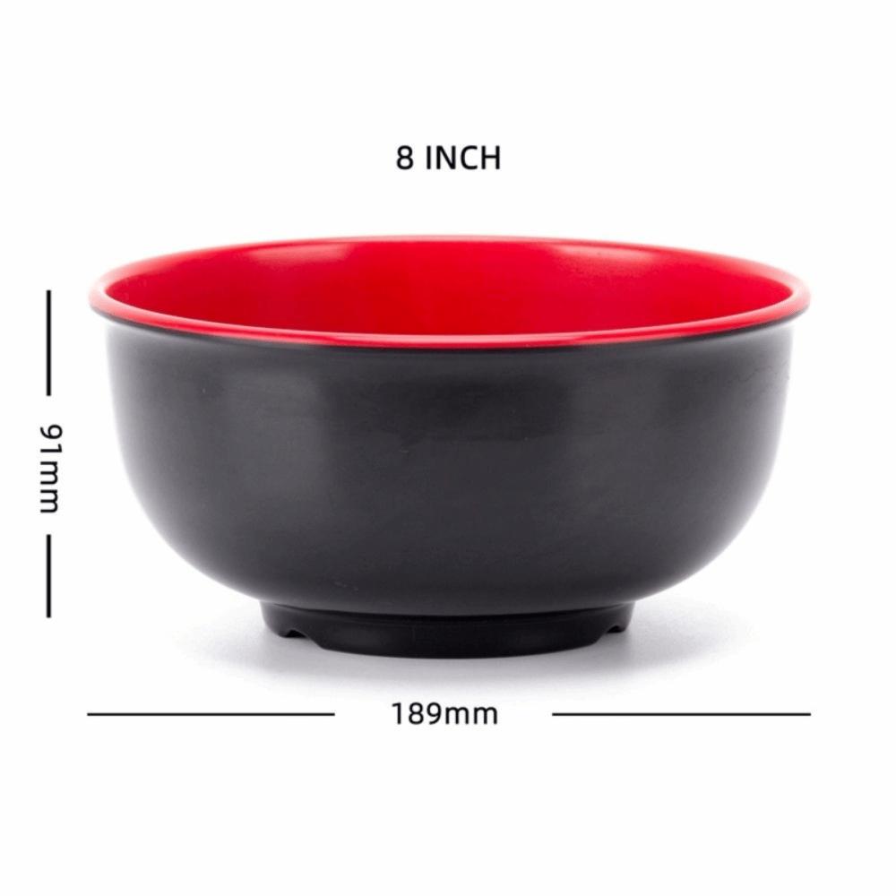 Black Red Food Containers Imitation Porcelain Soup Bowl New Melamine Bowls Dishware