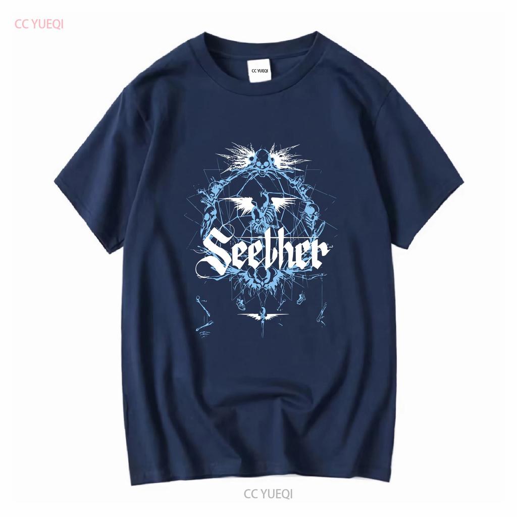 Seether T Shirt Cotton Black Size S to 5XL PM1197 vintage Washed Comfortable Unisex Slightly Stretched homme Versatile Casual