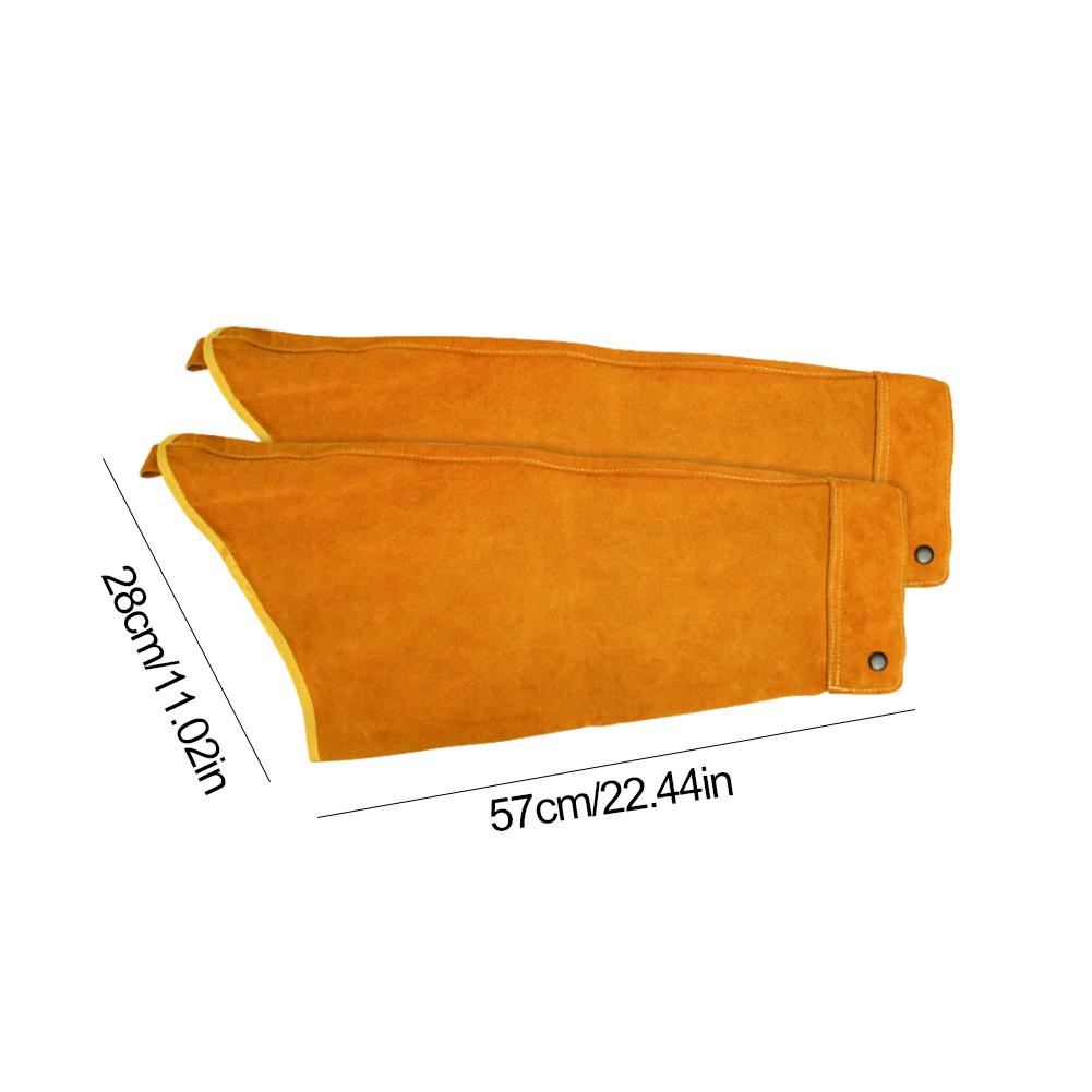 Leather Welding Arm Sleeves Welding Arm Protection Cowhide Welder Arm Sleeves Breathable Welding Work Sleeves for Welders Safe