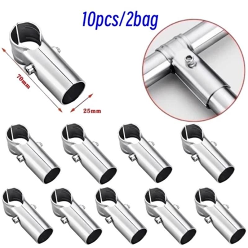 Tube Connector 25mm Structural Pipe Metal Joiner 5pcs 10pcs for Workshop Furniture Home Storage System Easy Setup Durable