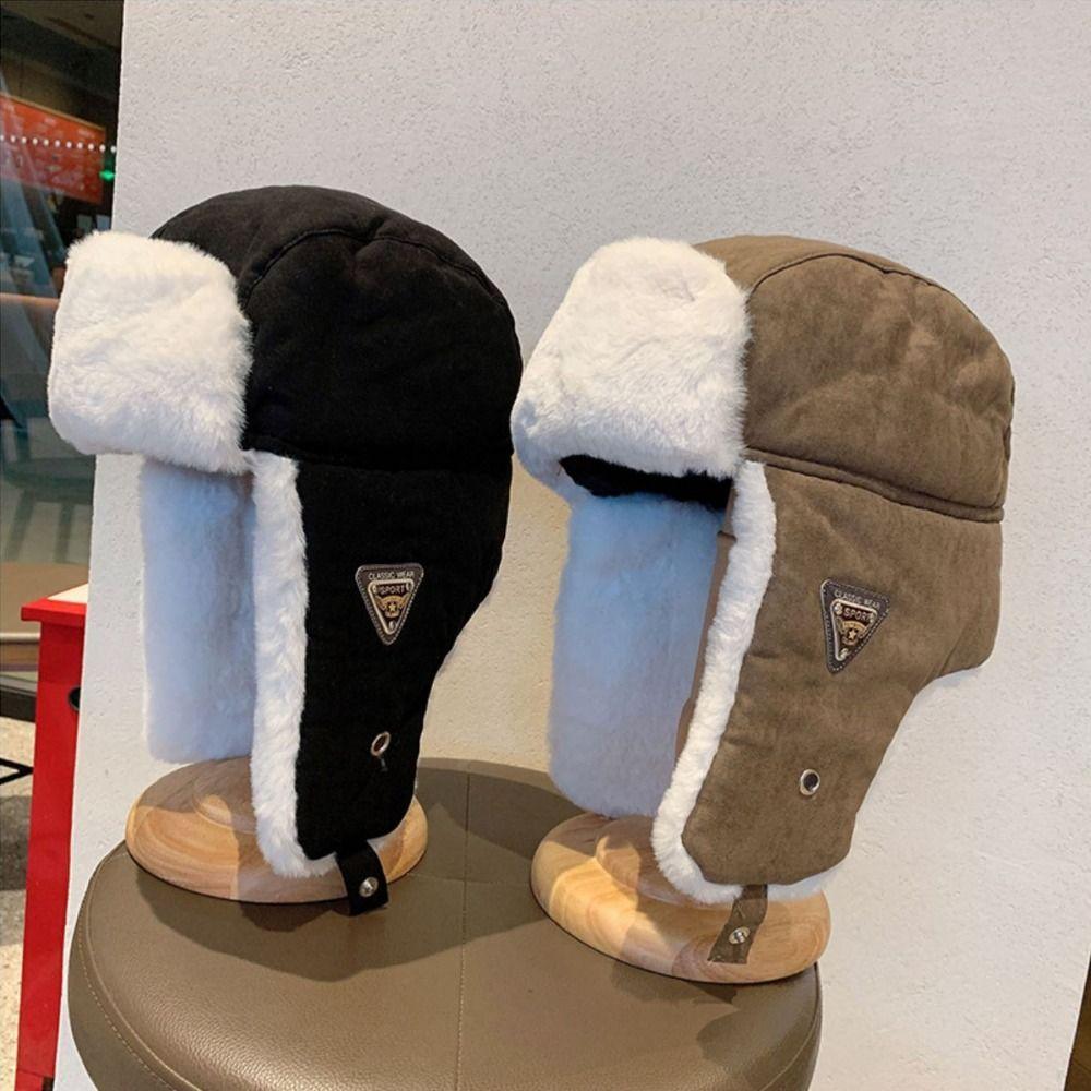 Windproof Winter Bomber Hats Ear Protection Warm Snow Cap OutdoorsThick Balaclava for Men