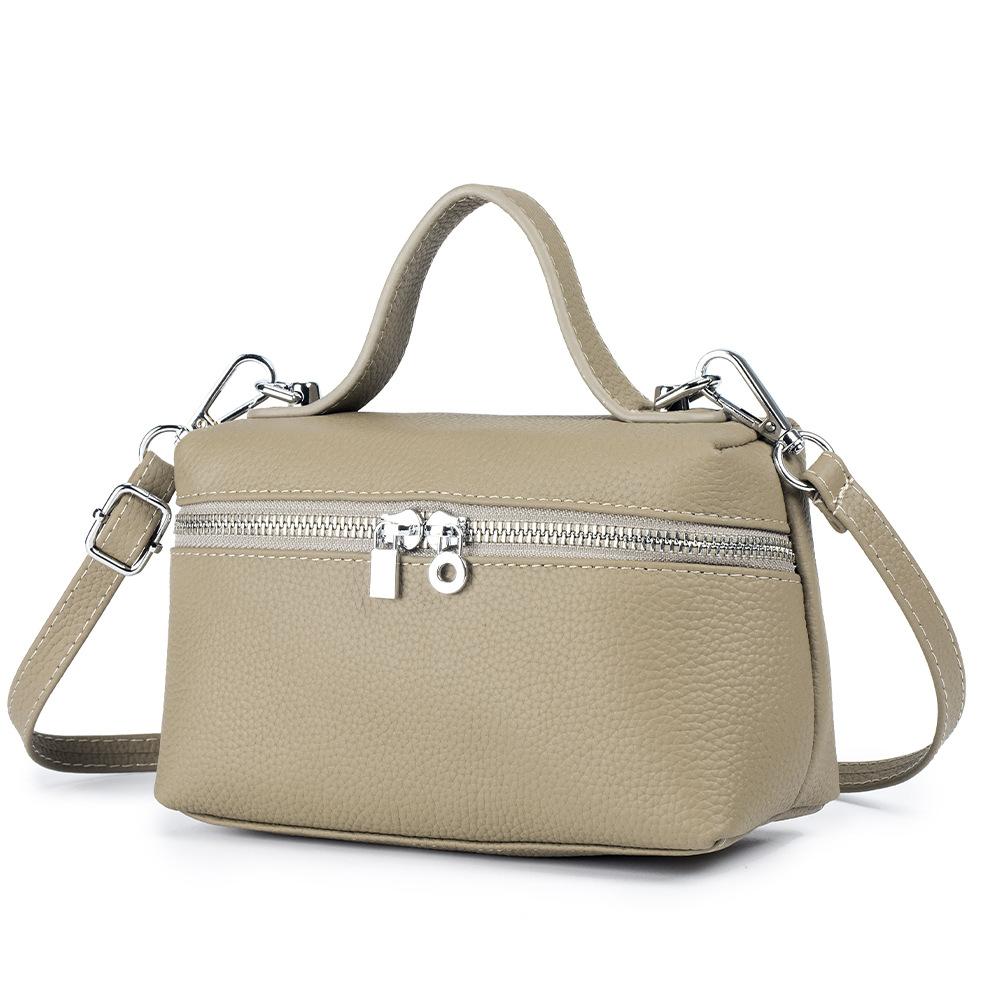 Сумка-ланч-бокс Niche Temperament, кожаная женская сумка с верхним слоем из коровьей кожи, простая сумка через плечо на одно плечо