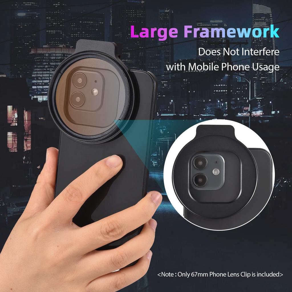 67mm Thrded Lens Filter Clip Thrded Lens Filter Clip with Cold Shoe Mount Replacement for 15/14/13/12