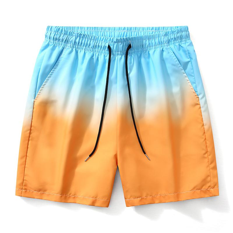 Men's Summer Quick Drying Shorts with Gradient Printed Casual Sports Beach Shorts