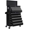 14 Drawer Two Part Tool Storage Chest On Wheels Black