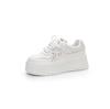2025 White Low-Top Thick-Soled Platform Shoes - Small Size, Breathable, Height-Enhancing, All-Match Casual Footwear for Spring & Autumn
