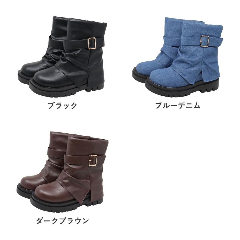 Короткий голенище толстый 5см красивый круглый мягкий ПУ синтетический большой размер японский размер обуви числовой [Liberty Doll] Женские ботинки, сапоги, драпировка, свободный,