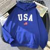 Men's And Women's Long Sleeves Usa American Flag Patriotic Street Hoodies Womens LooseHoodie Breathable  Sweatshirt Pocket Clothing