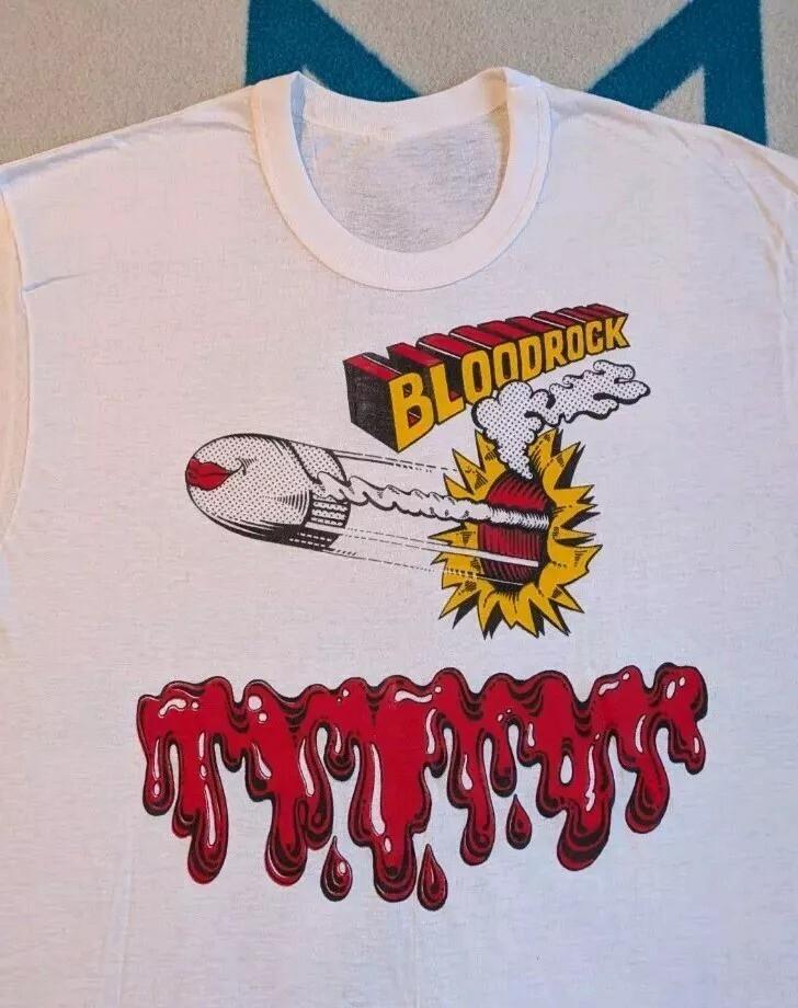 Новая футболка Bloodrock Белый цвет 100% Хлопок Короткий рукав Подарок для фаната Футболка BT1194 Унисекс