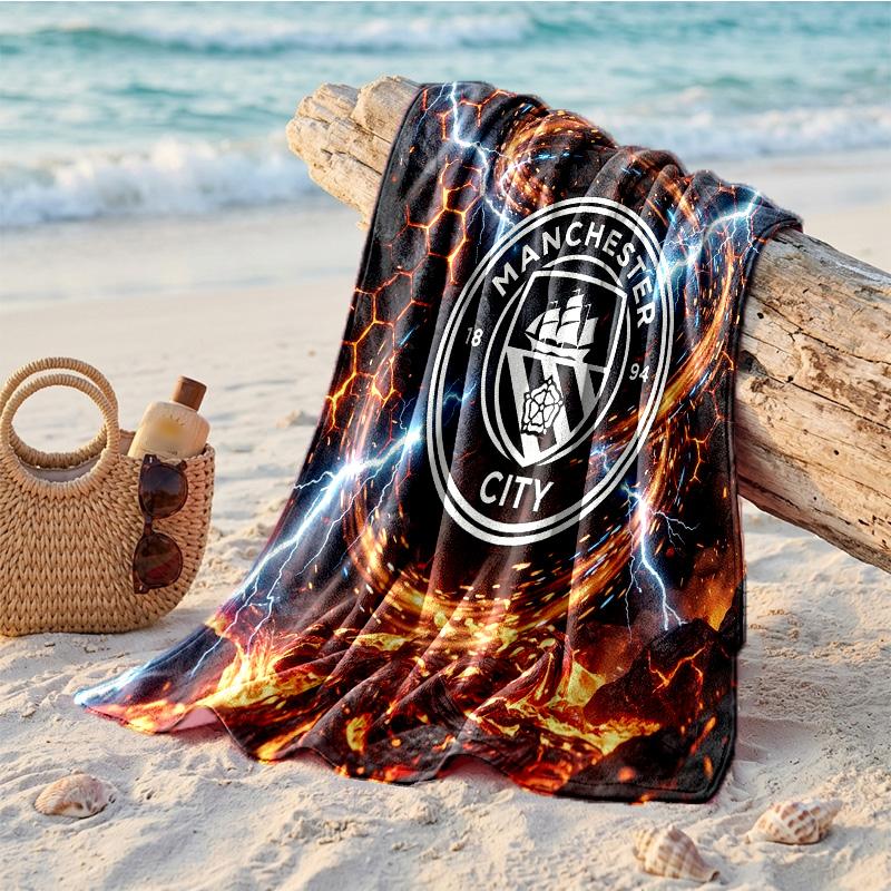 Manchester City Print Microfiber Beach Towel Quick Dry Absorbent Large Towel For Beach Swimming Travel