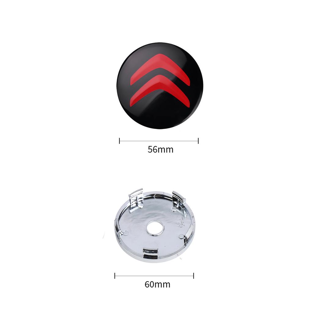 4pcs 56/60MM Car Wheel Center Caps For Citroen C3 C4 Picasso C4L DS C6 Logo Emblem Replacement Rim Hub Cover Styling Accessories