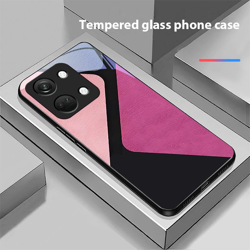 Комбинированный цвет для OnePlus Nord 3 5 6T 7 Pro 8 12 10T Reno8 Lite 5G 10R Nord N30 Чехол для телефона из закаленного стекла с твердым корпусом Черный