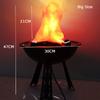Halloween Decorative Flame Brazier False Fire Burning Prop Simulation LED Electronic Fire Pot Secret Room Ghost House Decoration