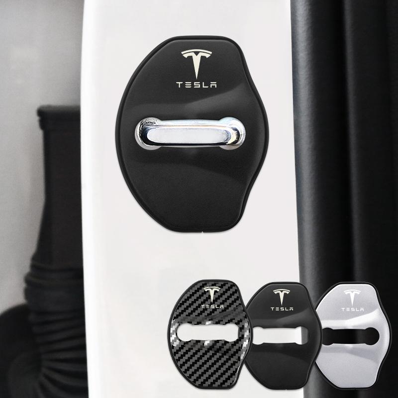 ALP1 High-quality Matte Car door lock cover Auto Emblems Case For Tesla model 3 model X Y style Roadster Accessories