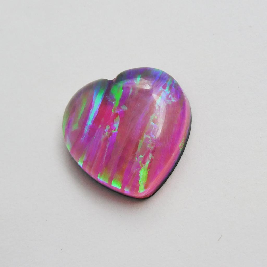Heart Lab Created Doublet Opal 8.15 Ct Fabulous Certified Loose Gemstone