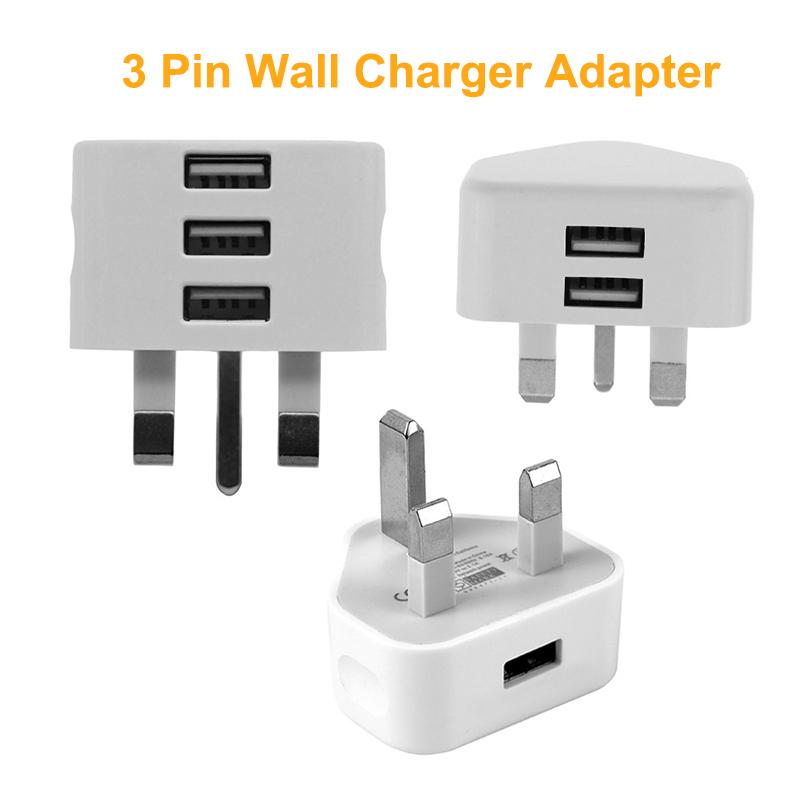 Универсальный адаптер-зарядное устройство с 3-контактной вилкой UK, с 1/2/3 USB-портами для зарядки мобильных телефонов, планшетов, портативное мини-настенное зарядное устройство