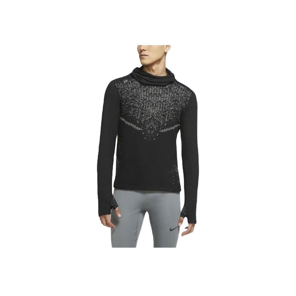 Nike Run Division Wooldorado Шерстяная однотонная толстовка для бега Мужские топы Черный CU7892-011