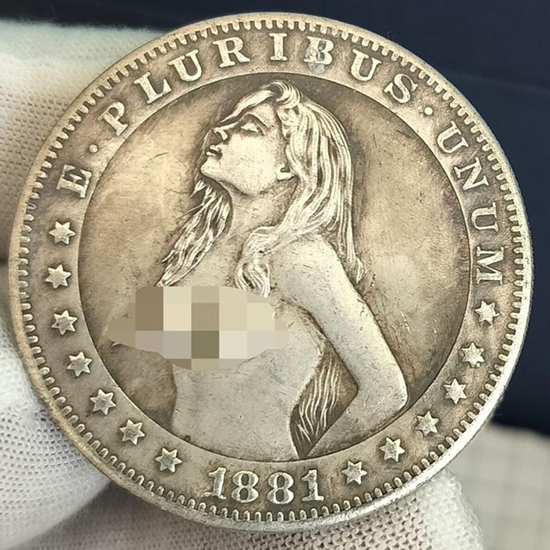 Антикварная монета Хобо Сексуальная красавица Серебряная монета с медным покрытием Серебро для состаривания Коллекционные ремесла Изысканный подарок